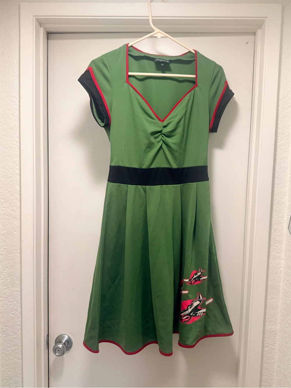 Sourpuss Keep Em Flying 50's style vintage swing dress medium